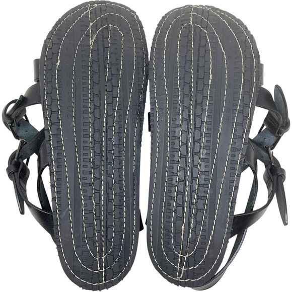 Yves St Laurent Rive Gauche Black Leather Multi Strap Sandals Sz 42 Italy YSL main image 7